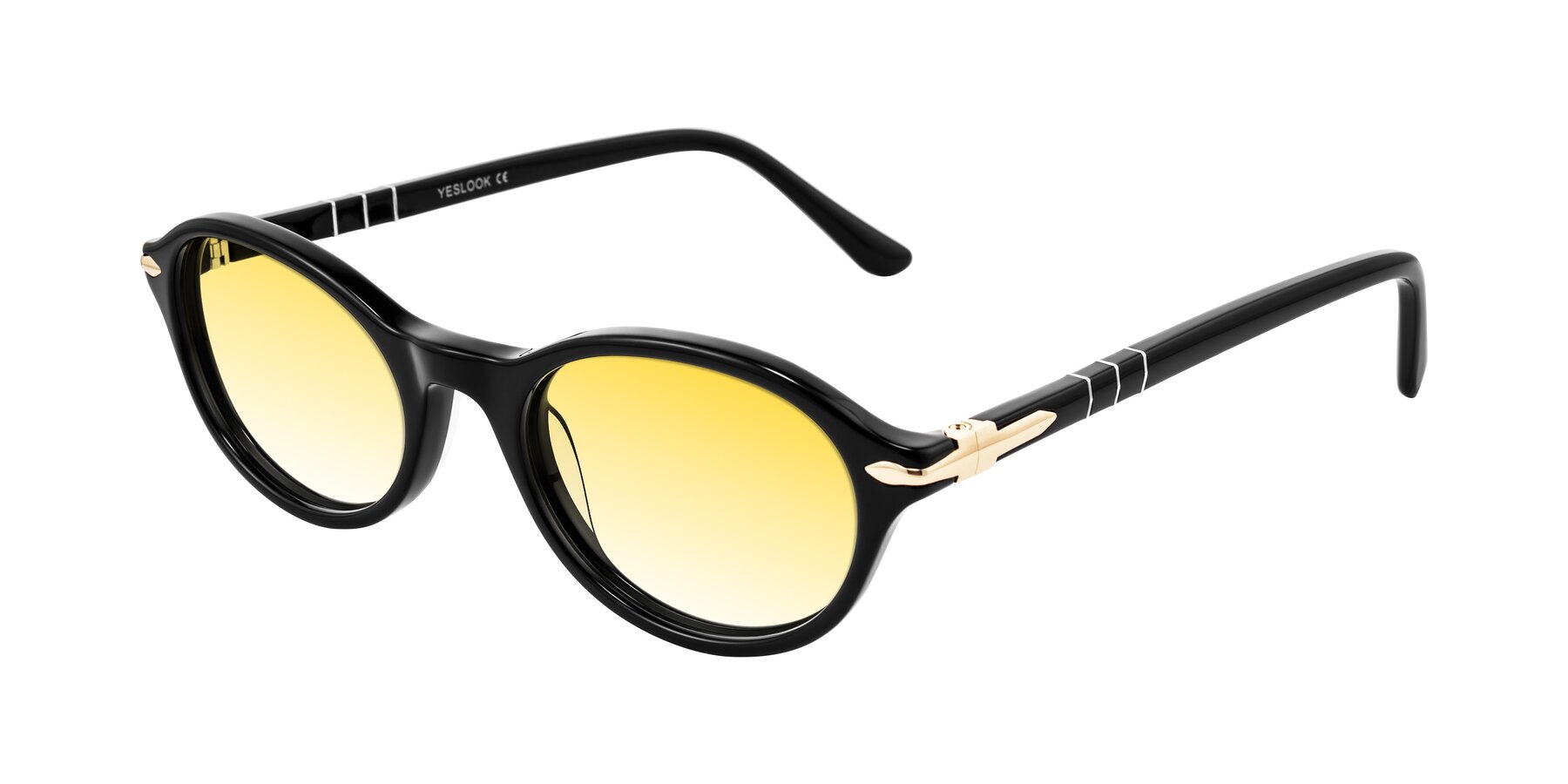 Angle of Sidriah in Black with Yellow Gradient Lenses