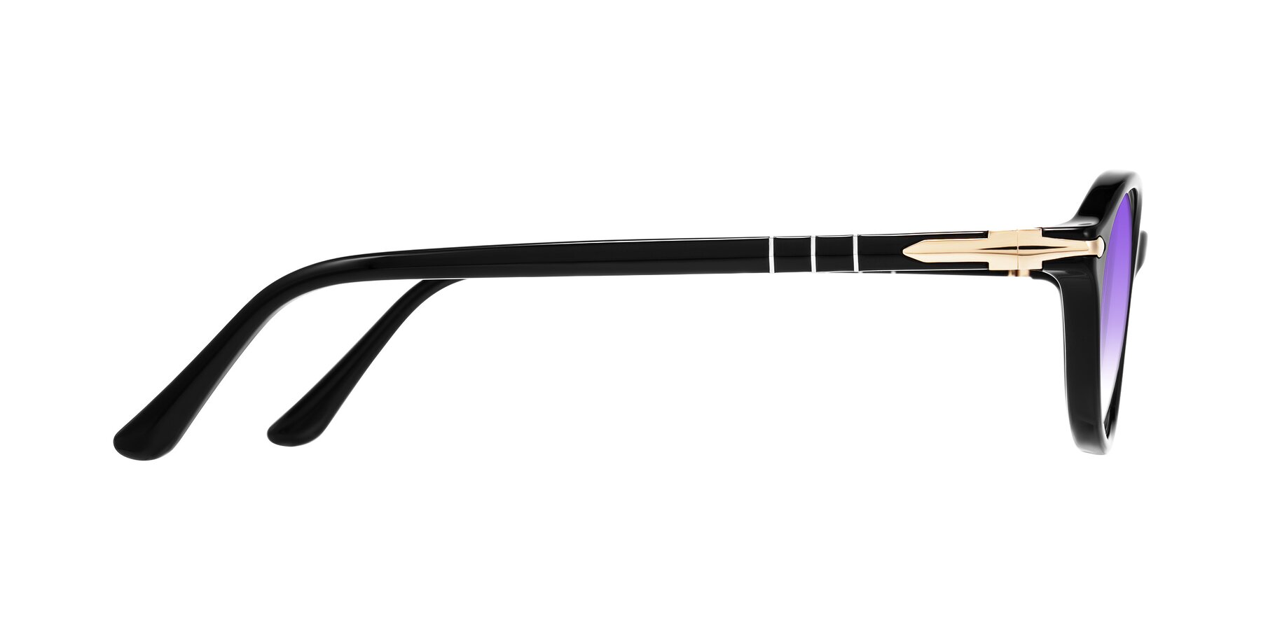 Side of Sidriah in Black with Purple Gradient Lenses