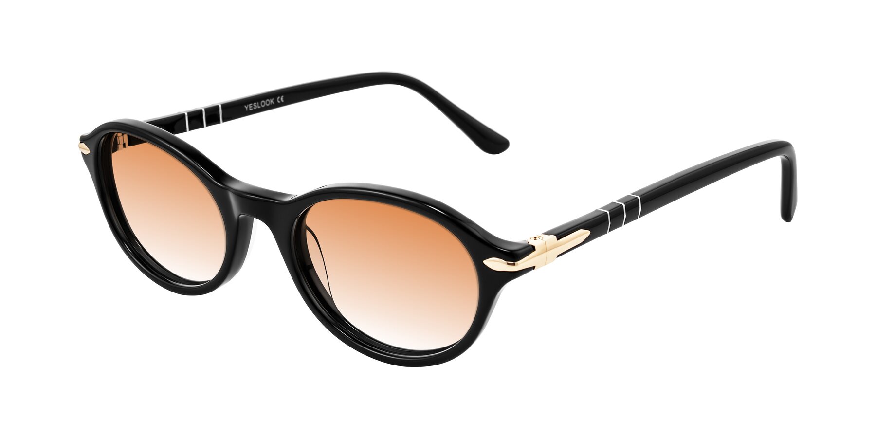 Angle of Sidriah in Black with Orange Gradient Lenses