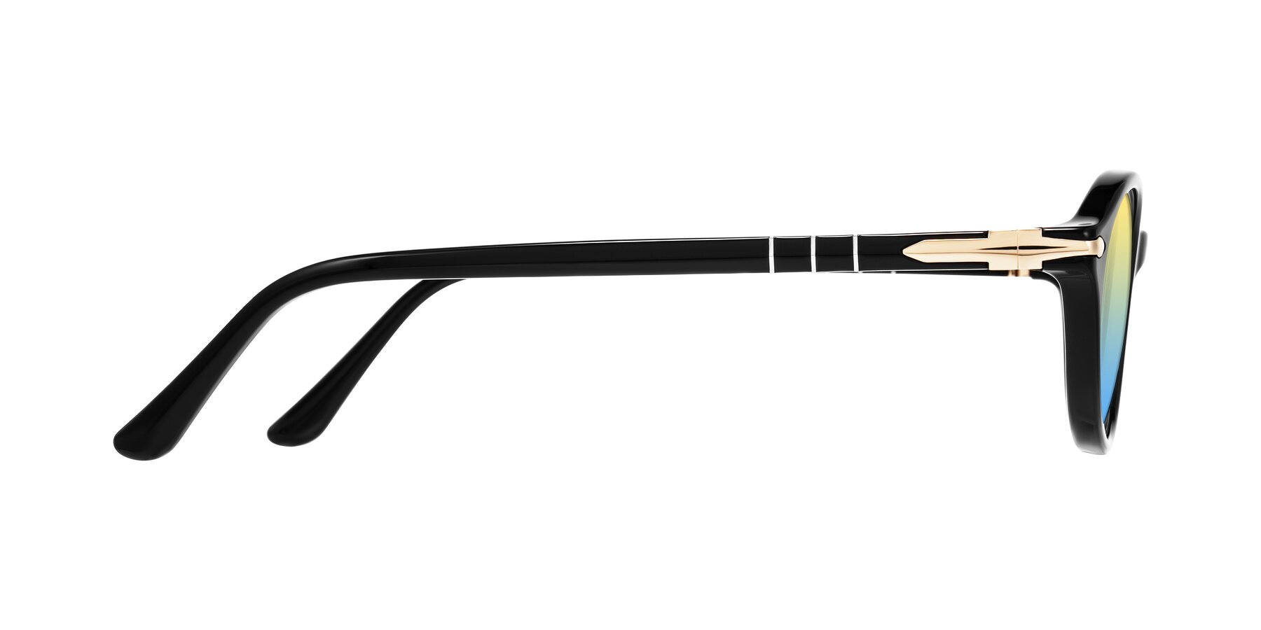 Side of Sidriah in Black with Yellow / Blue Gradient Lenses