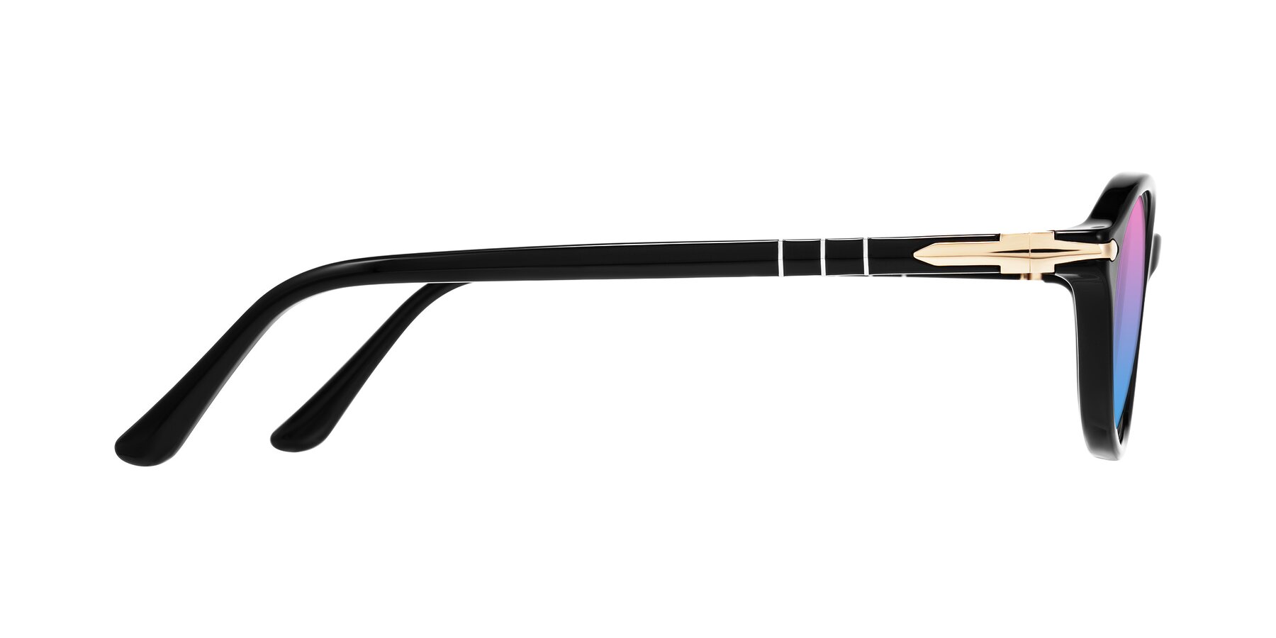 Side of Sidriah in Black with Pink / Blue Gradient Lenses