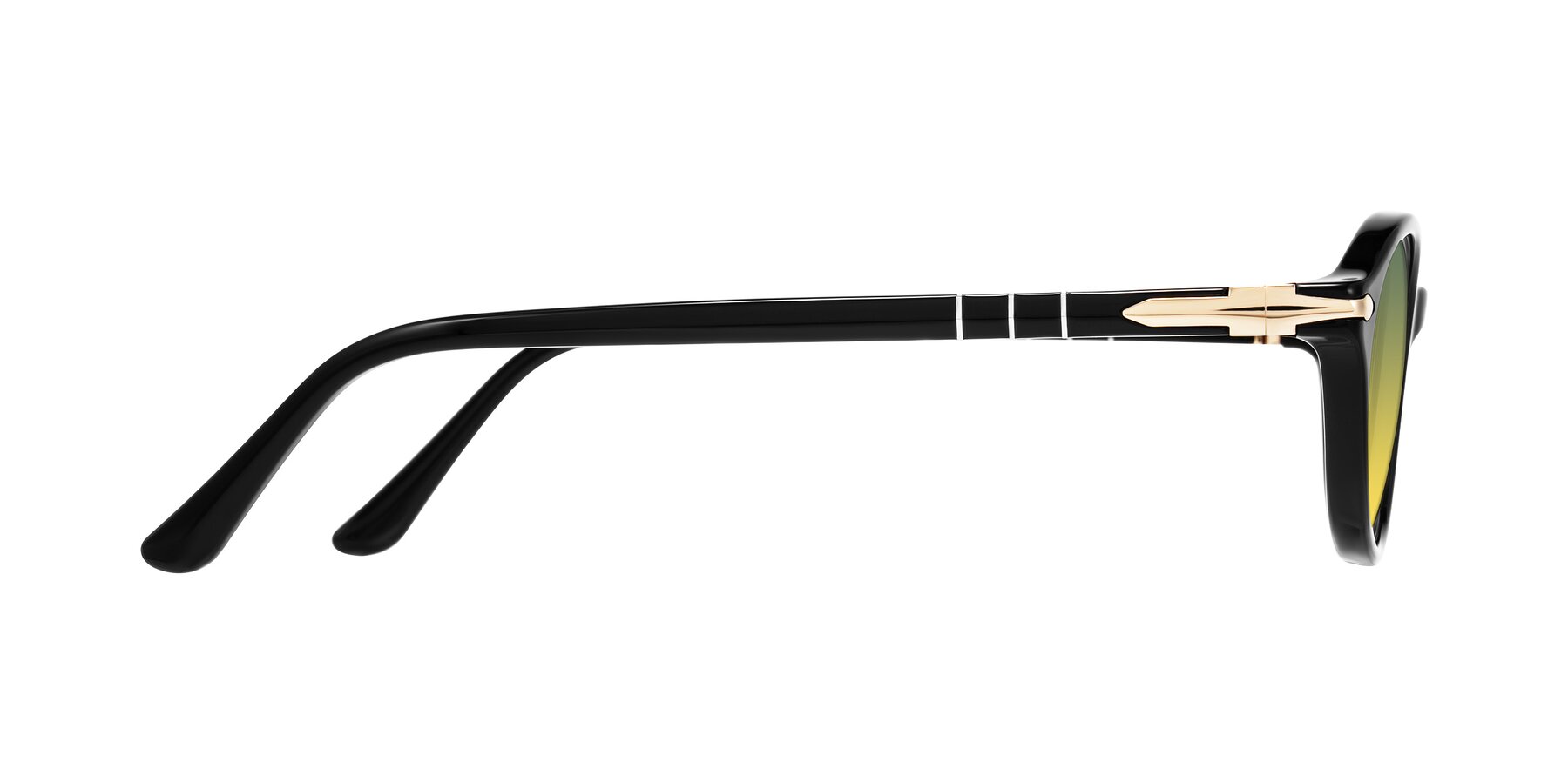 Side of Sidriah in Black with Green / Yellow Gradient Lenses