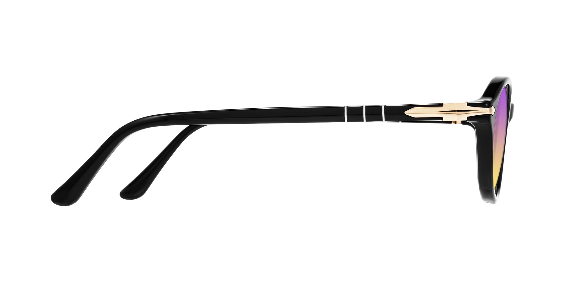 Side of Sidriah in Black with Purple / Yellow Gradient Lenses