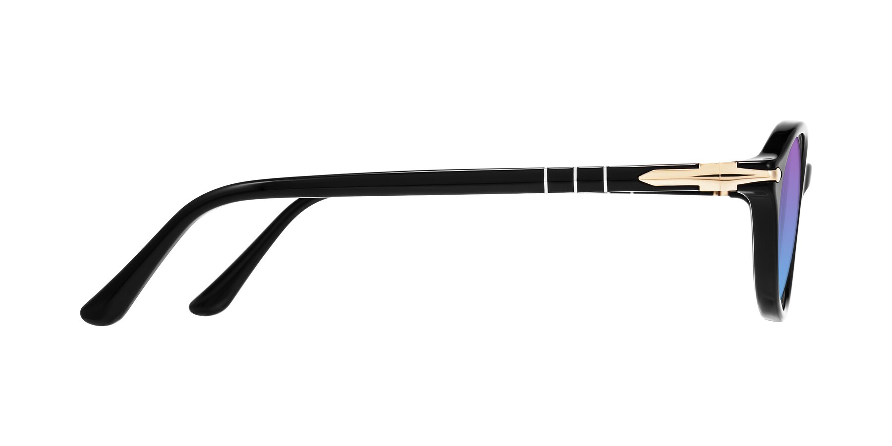 Side of Sidriah in Black with Purple / Blue Gradient Lenses