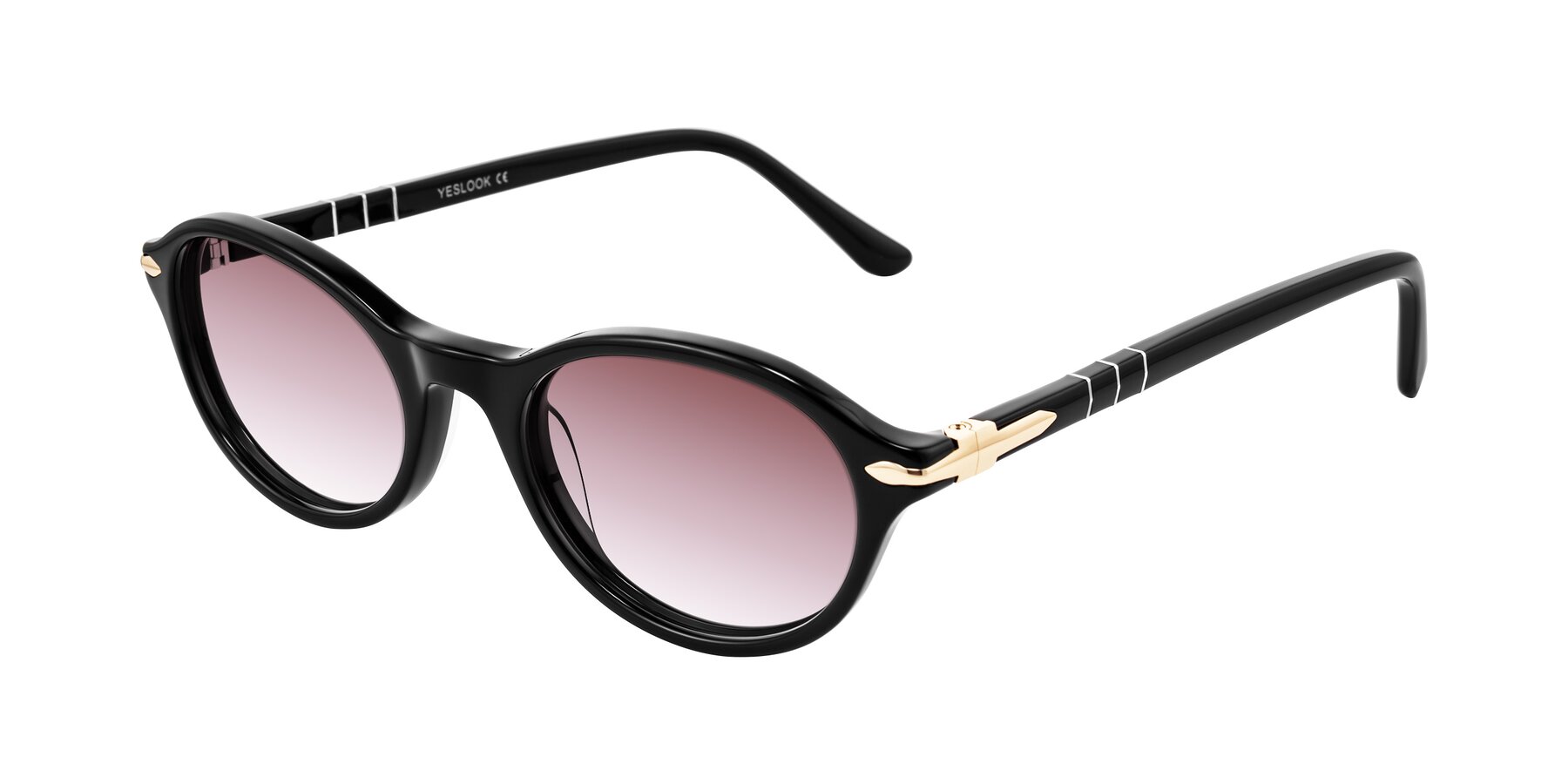 Angle of Sidriah in Black with Garnet Gradient Lenses