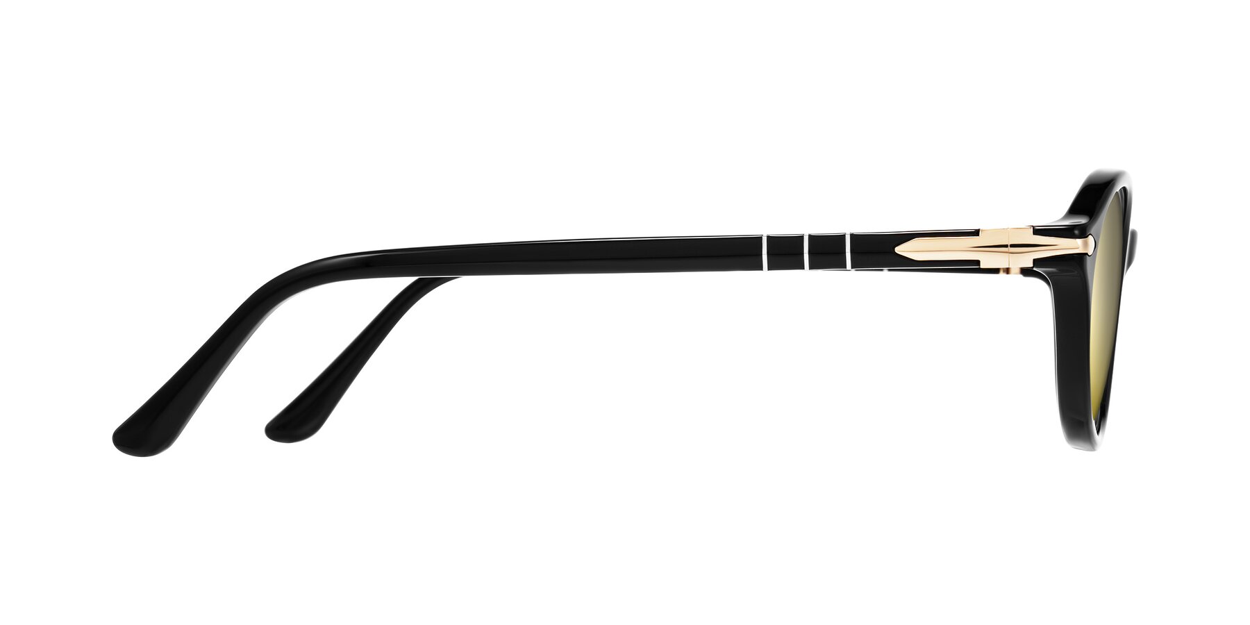 Side of Sidriah in Black with Gold Mirrored Lenses