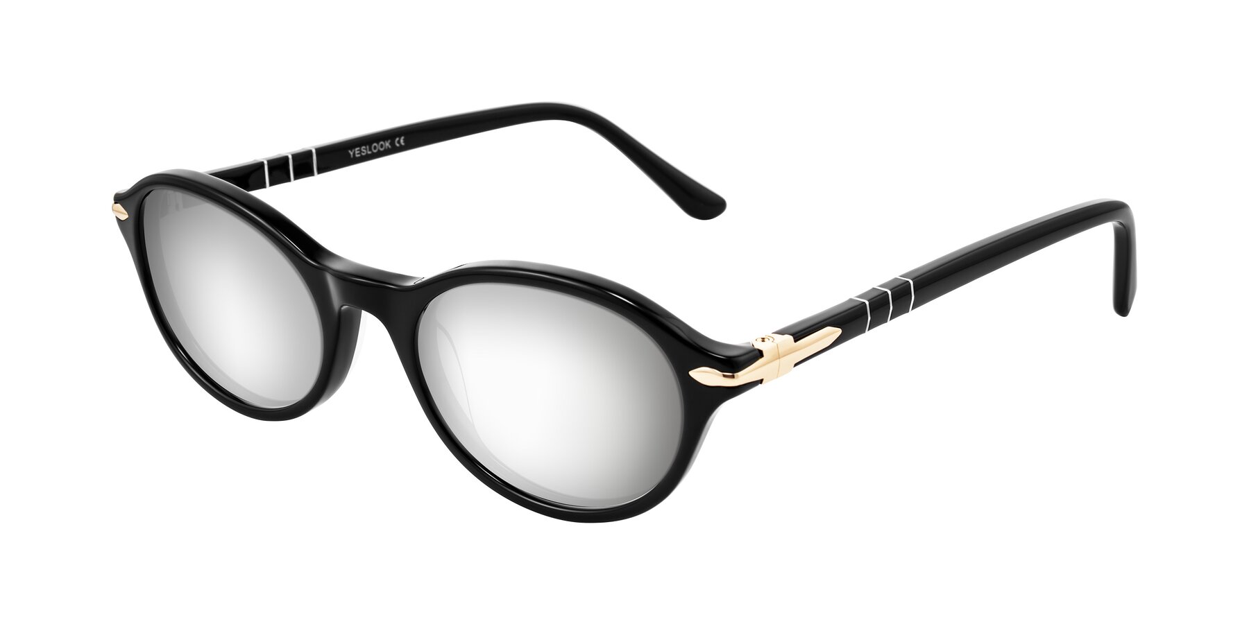 Angle of Sidriah in Black with Silver Mirrored Lenses