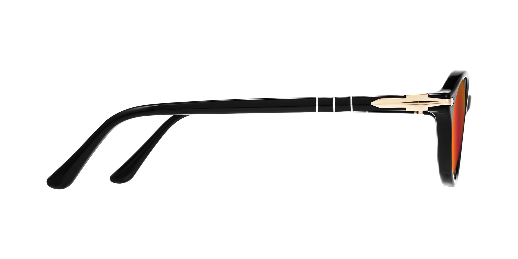 Side of Sidriah in Black with Red Gold Mirrored Lenses