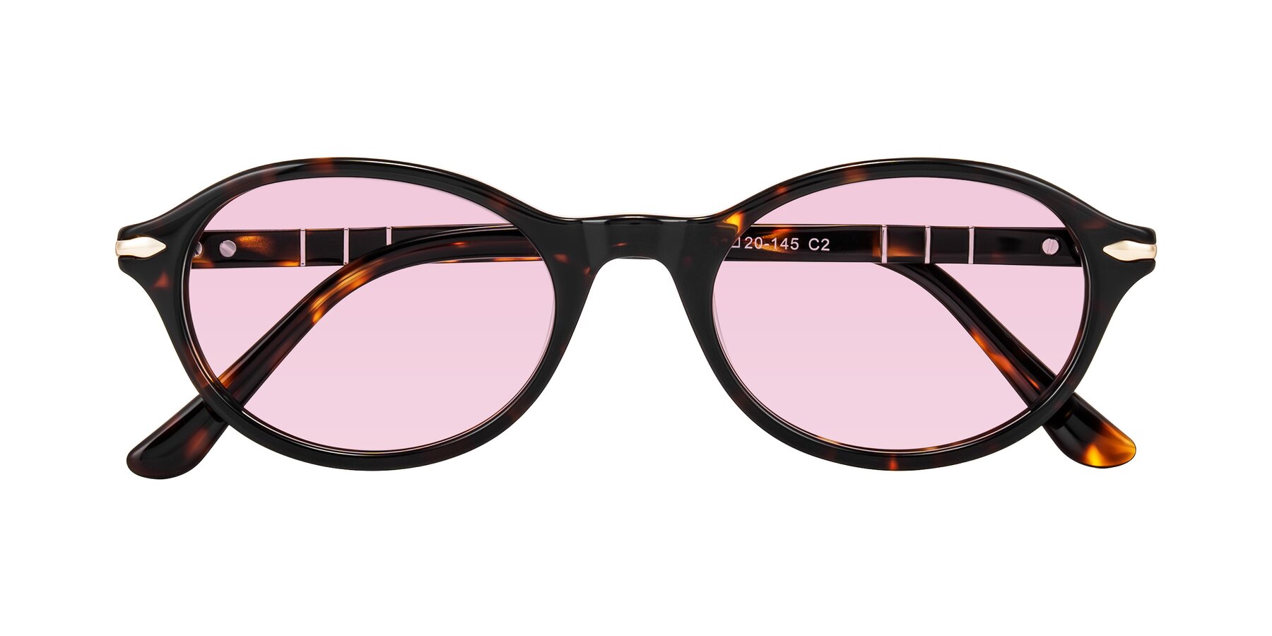 Folded Front of Sidriah in Tortoise with Light Pink Tinted Lenses