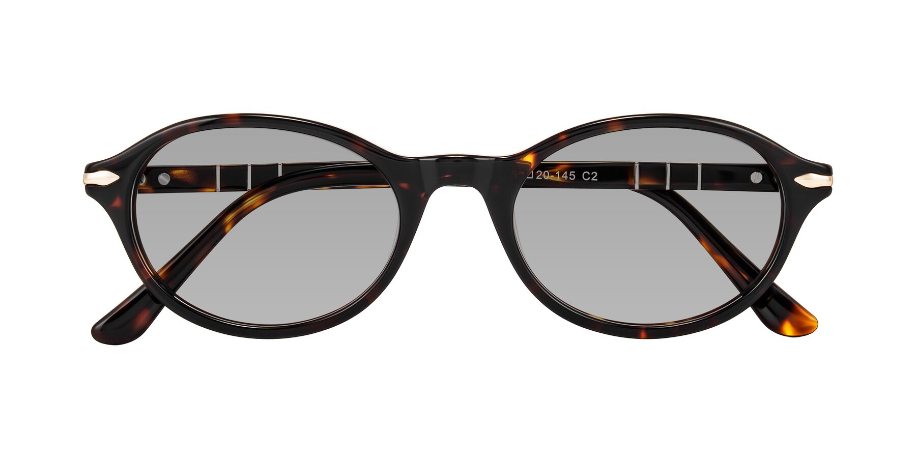 Folded Front of Sidriah in Tortoise with Light Gray Tinted Lenses