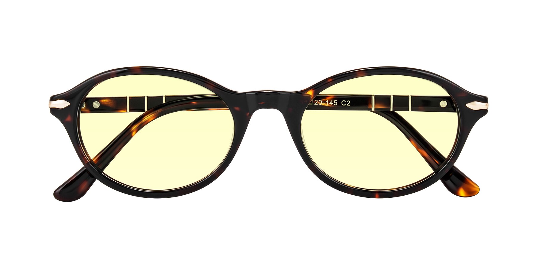 Folded Front of Sidriah in Tortoise with Light Yellow Tinted Lenses