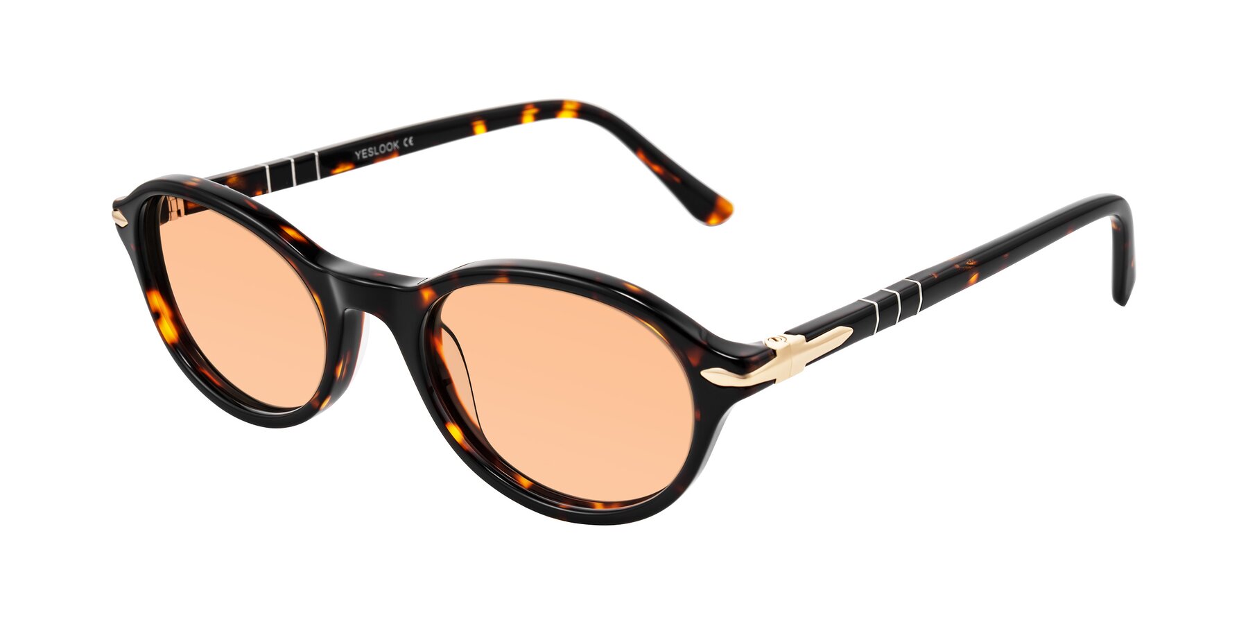 Angle of Sidriah in Tortoise with Light Orange Tinted Lenses