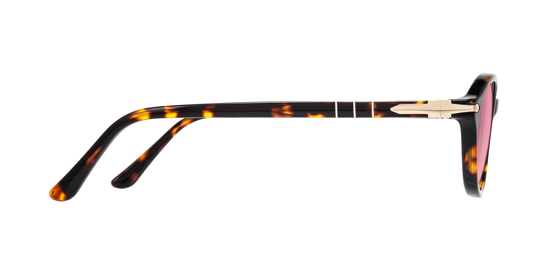 Side of Sidriah in Tortoise with Pink Tinted Lenses