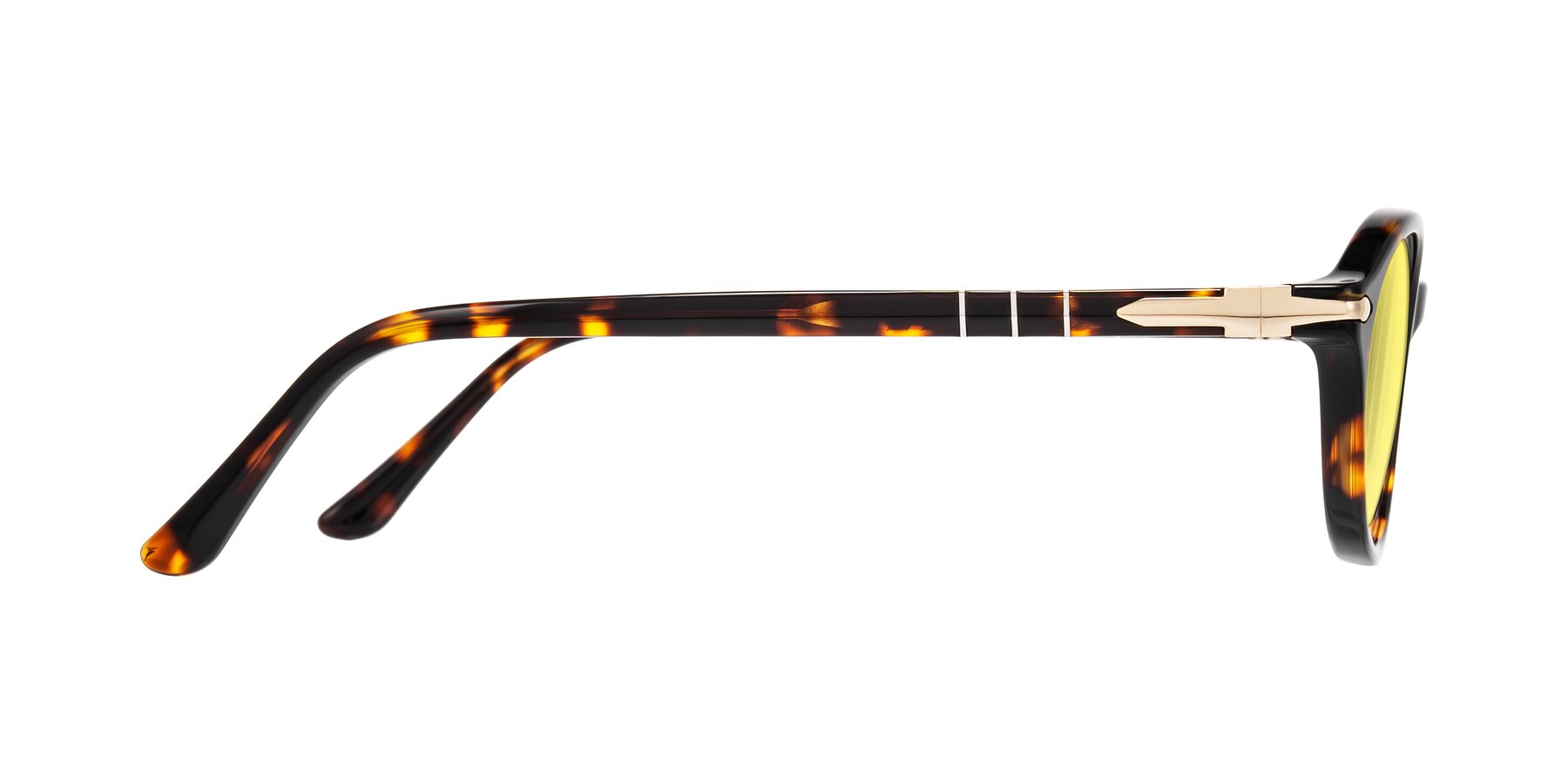 Side of Sidriah in Tortoise with Medium Yellow Tinted Lenses