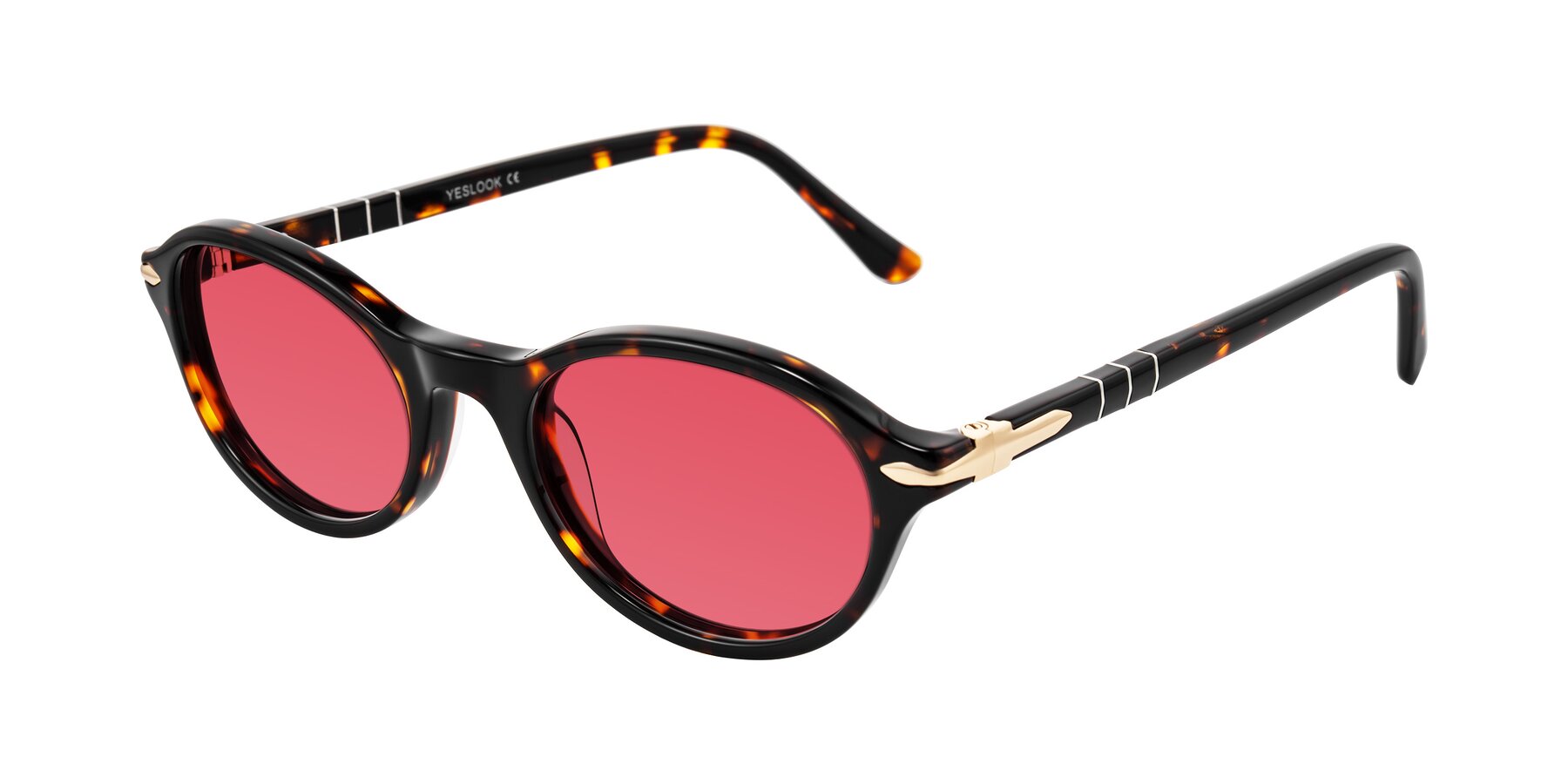 Angle of Sidriah in Tortoise with Red Tinted Lenses