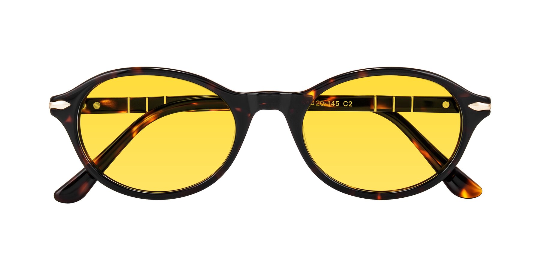 Folded Front of Sidriah in Tortoise with Yellow Tinted Lenses