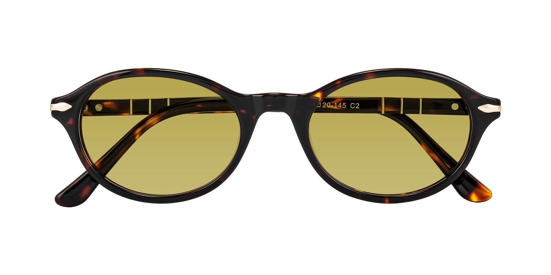 Folded Front of Sidriah in Tortoise with Champagne Tinted Lenses