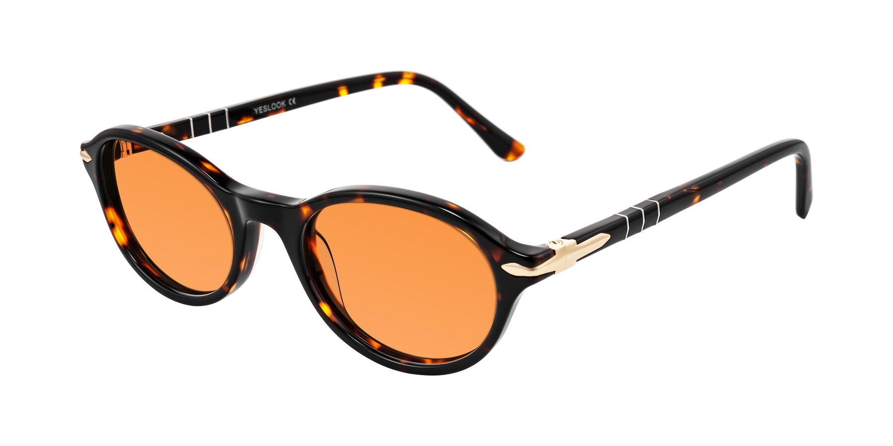 Angle of Sidriah in Tortoise with Orange Tinted Lenses