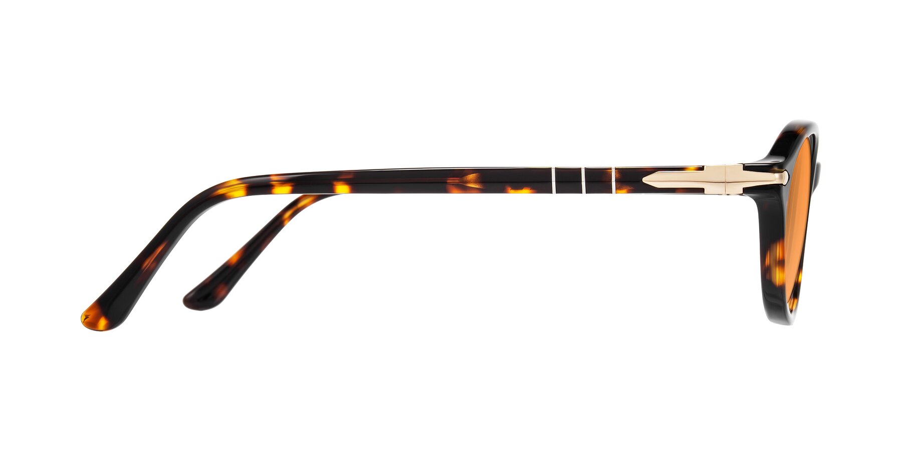 Side of Sidriah in Tortoise with Orange Tinted Lenses
