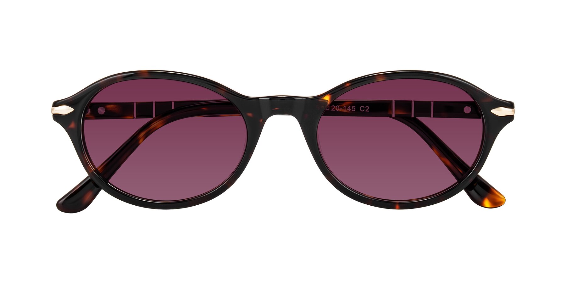 Folded Front of Sidriah in Tortoise with Wine Tinted Lenses
