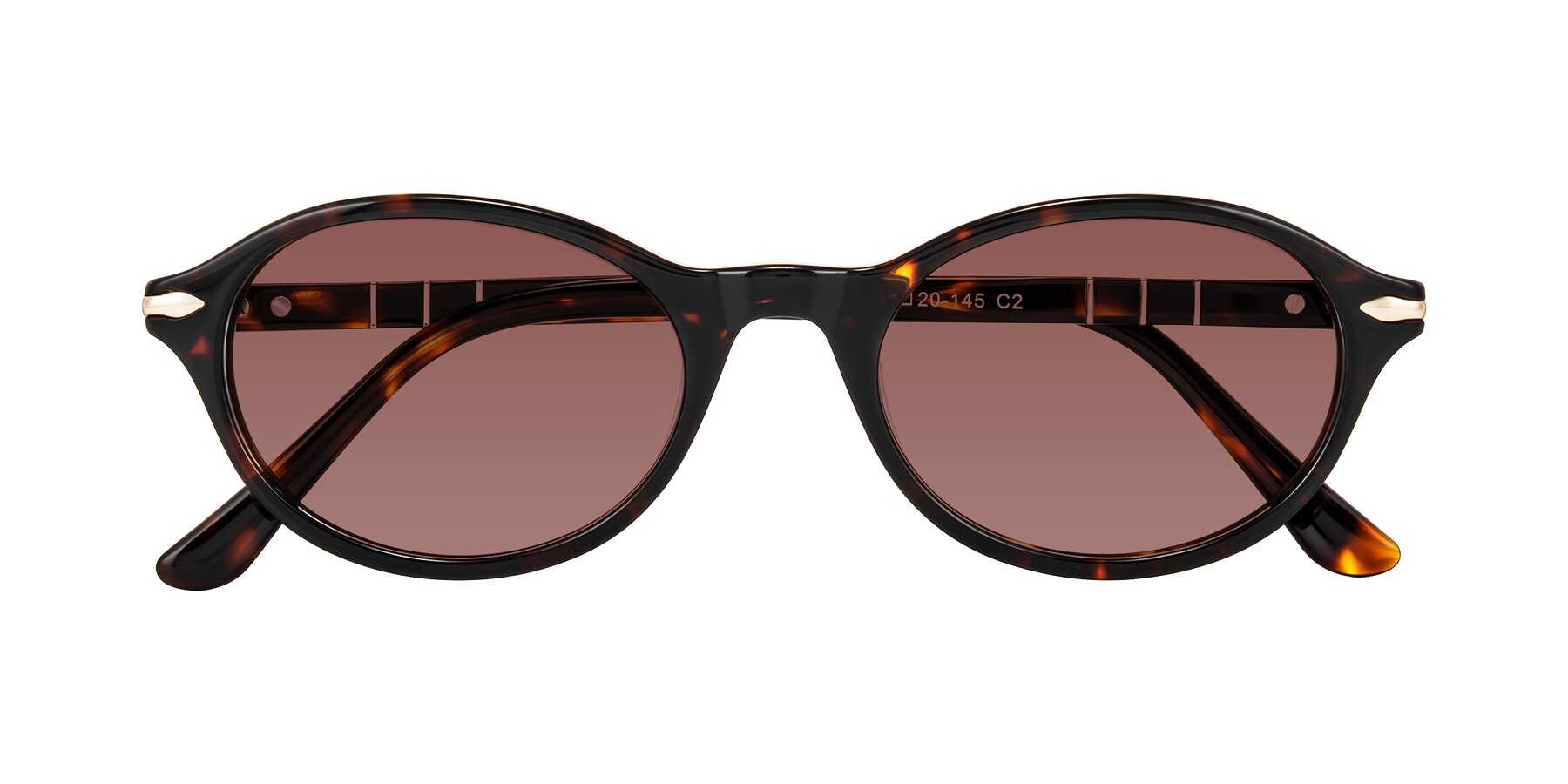 Folded Front of Sidriah in Tortoise with Garnet Tinted Lenses