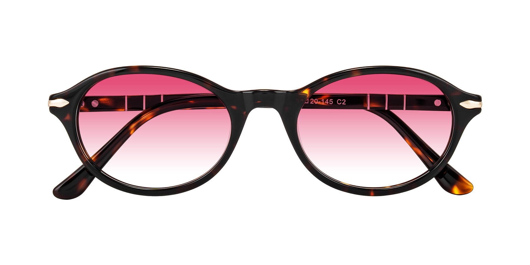 Folded Front of Sidriah in Tortoise with Pink Gradient Lenses