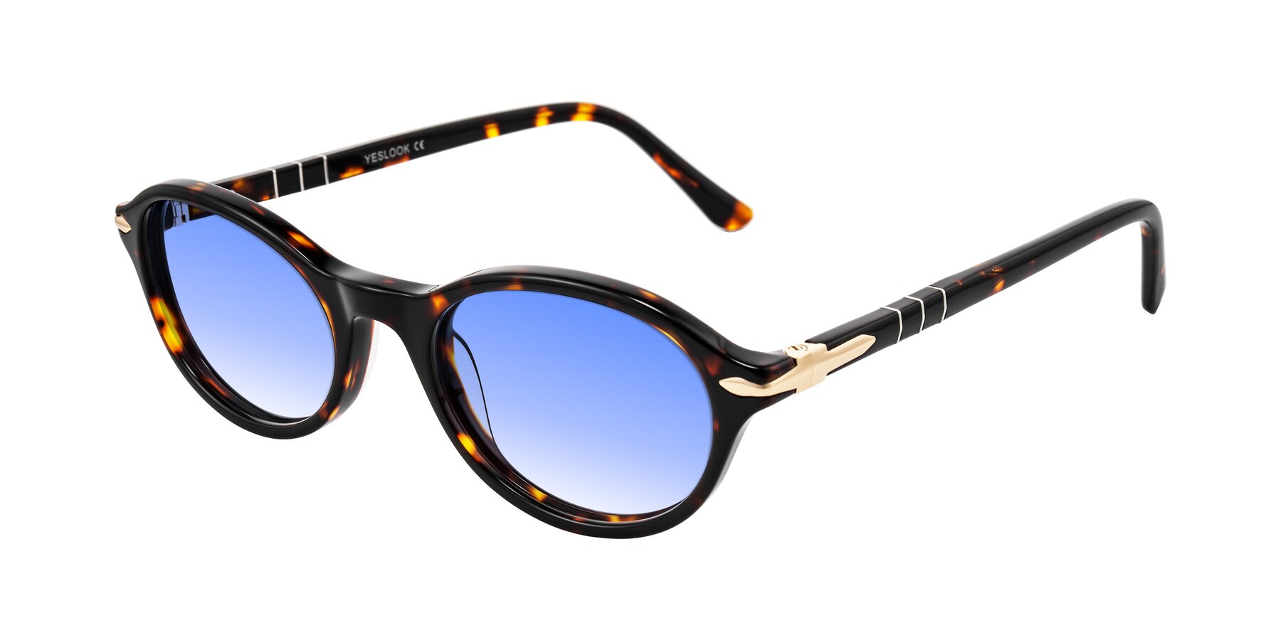 Angle of Sidriah in Tortoise with Blue Gradient Lenses