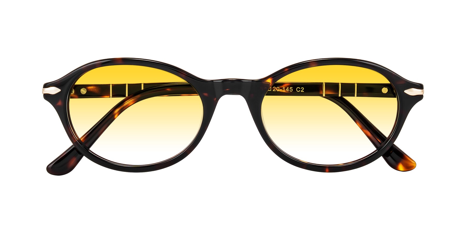 Folded Front of Sidriah in Tortoise with Yellow Gradient Lenses