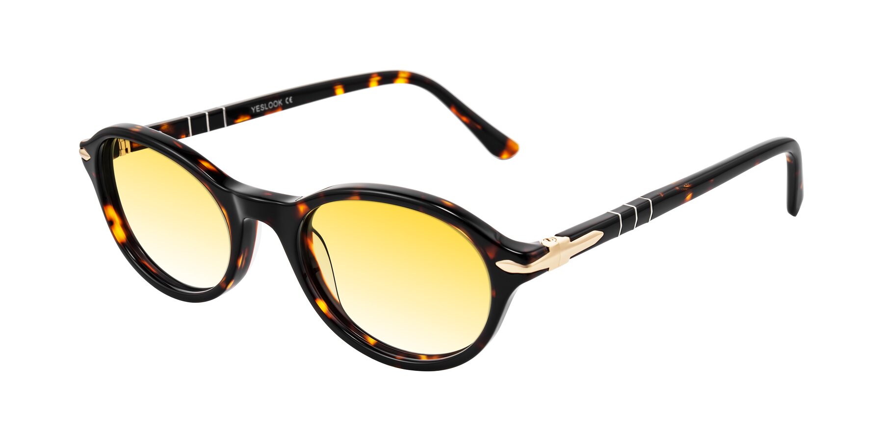 Angle of Sidriah in Tortoise with Yellow Gradient Lenses