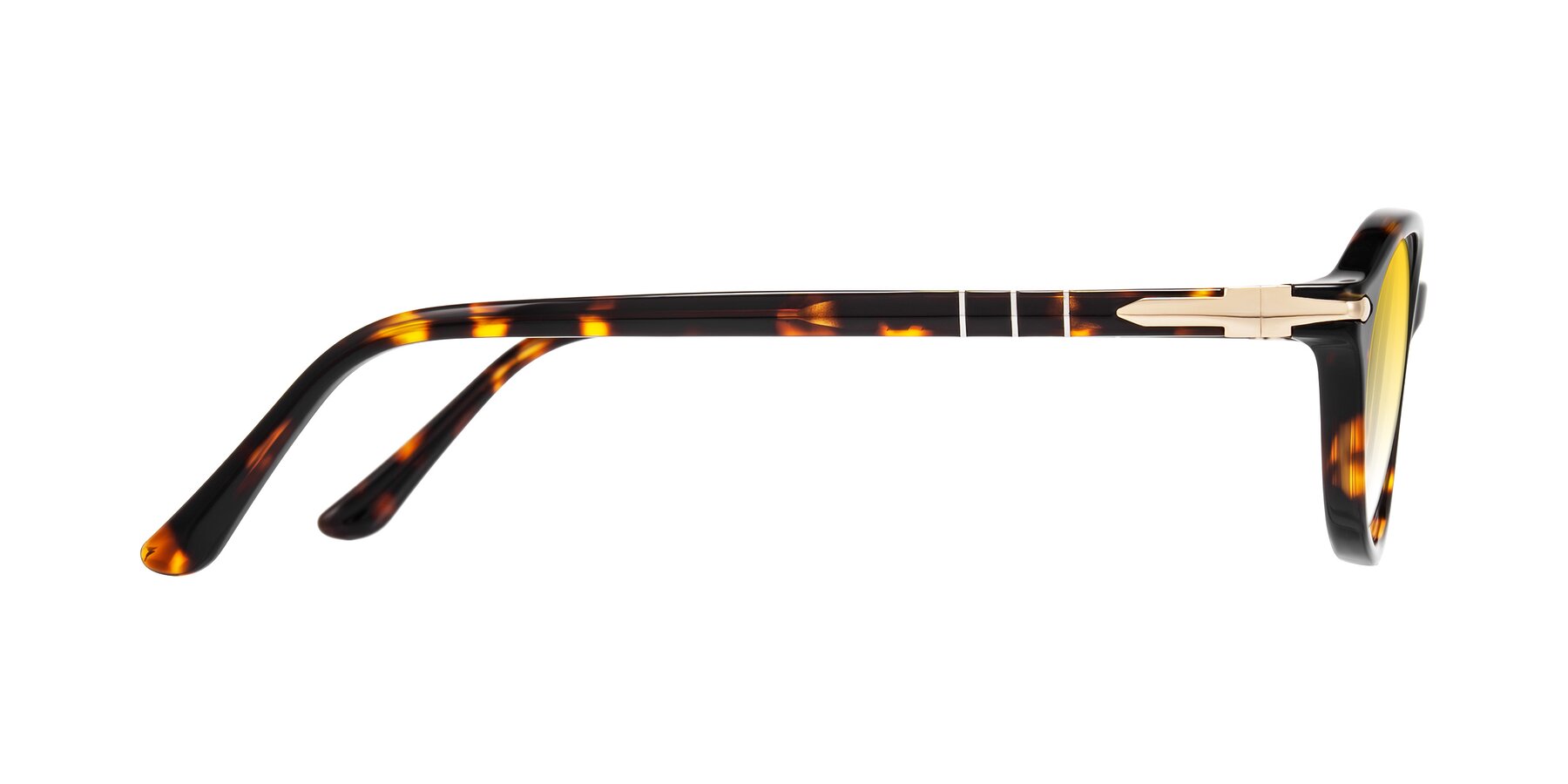 Side of Sidriah in Tortoise with Yellow Gradient Lenses