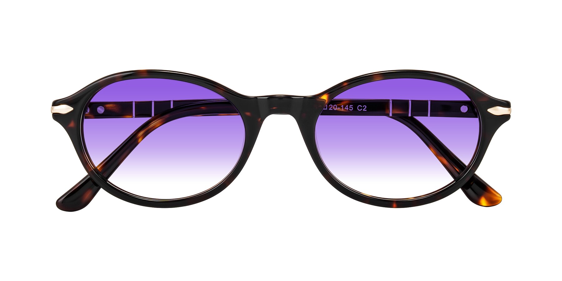 Folded Front of Sidriah in Tortoise with Purple Gradient Lenses