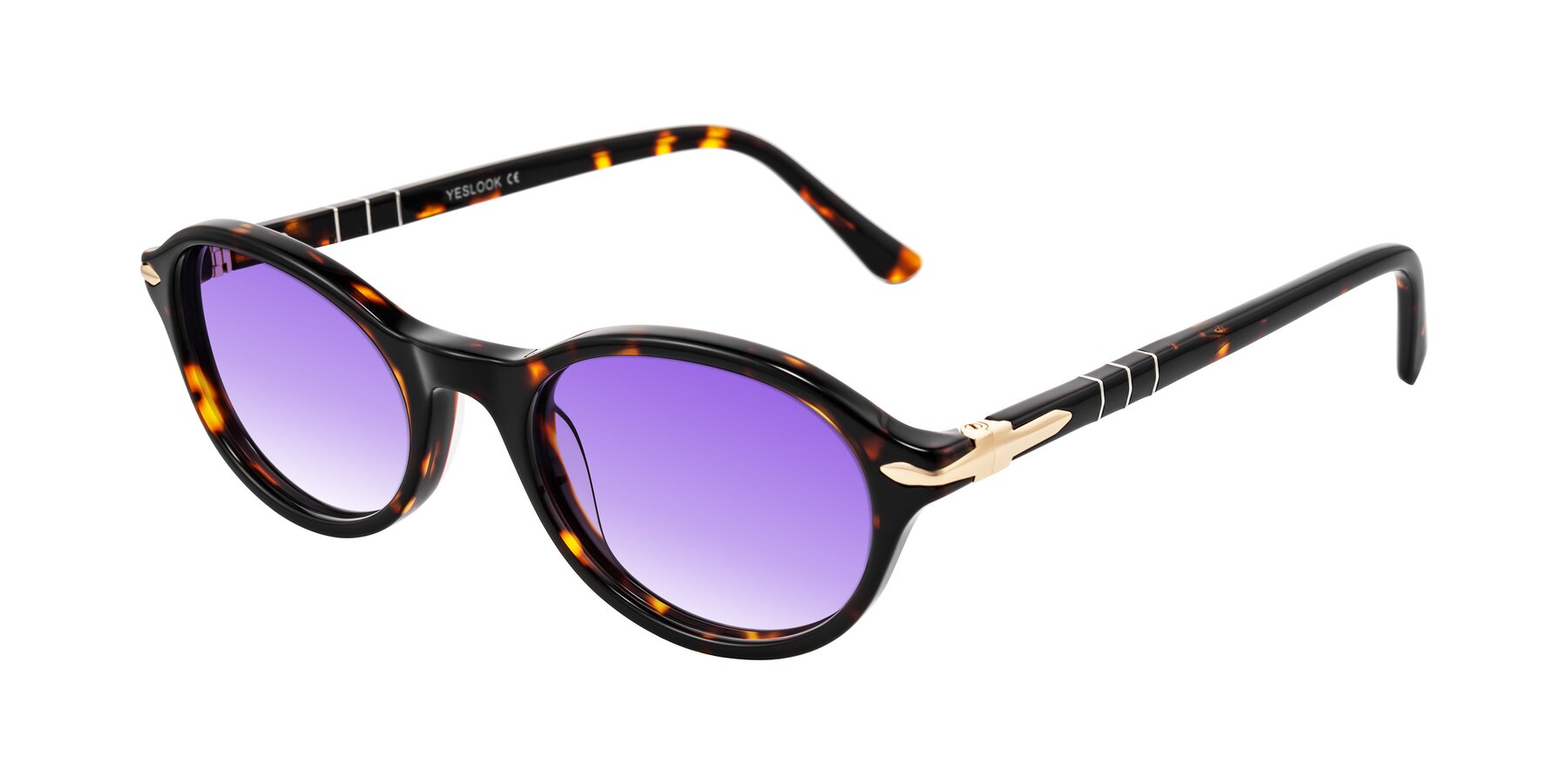 Angle of Sidriah in Tortoise with Purple Gradient Lenses