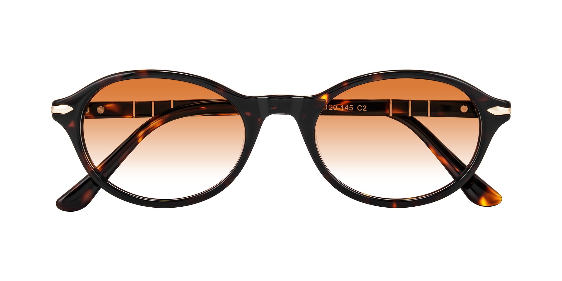Folded Front of Sidriah in Tortoise with Orange Gradient Lenses
