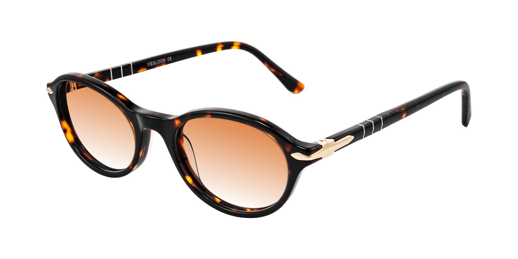 Angle of Sidriah in Tortoise with Orange Gradient Lenses