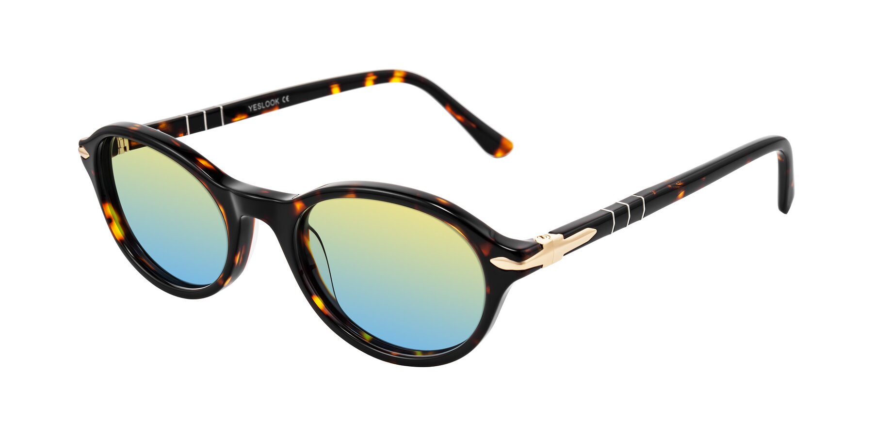Angle of Sidriah in Tortoise with Yellow / Blue Gradient Lenses
