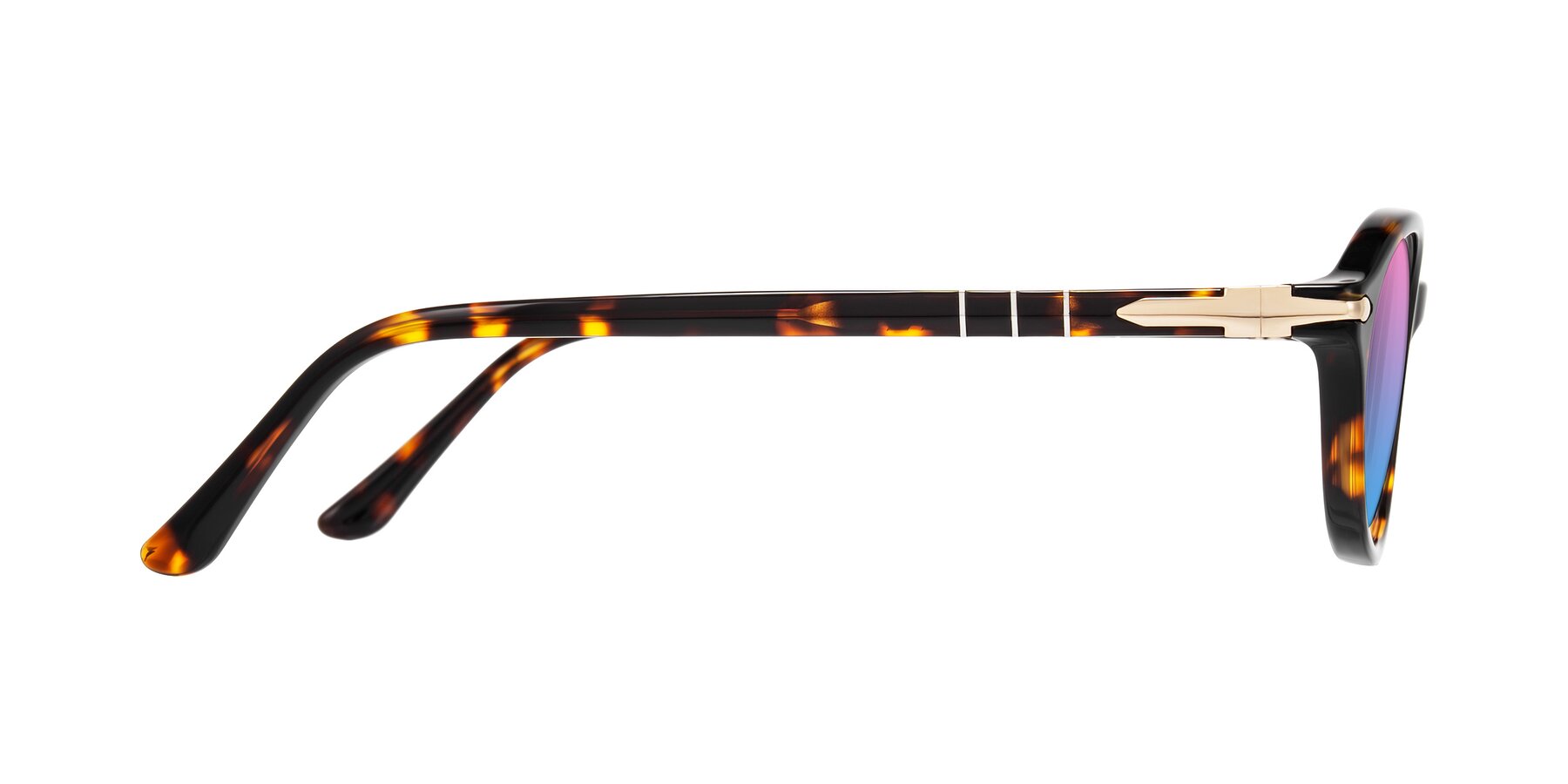 Side of Sidriah in Tortoise with Pink / Blue Gradient Lenses