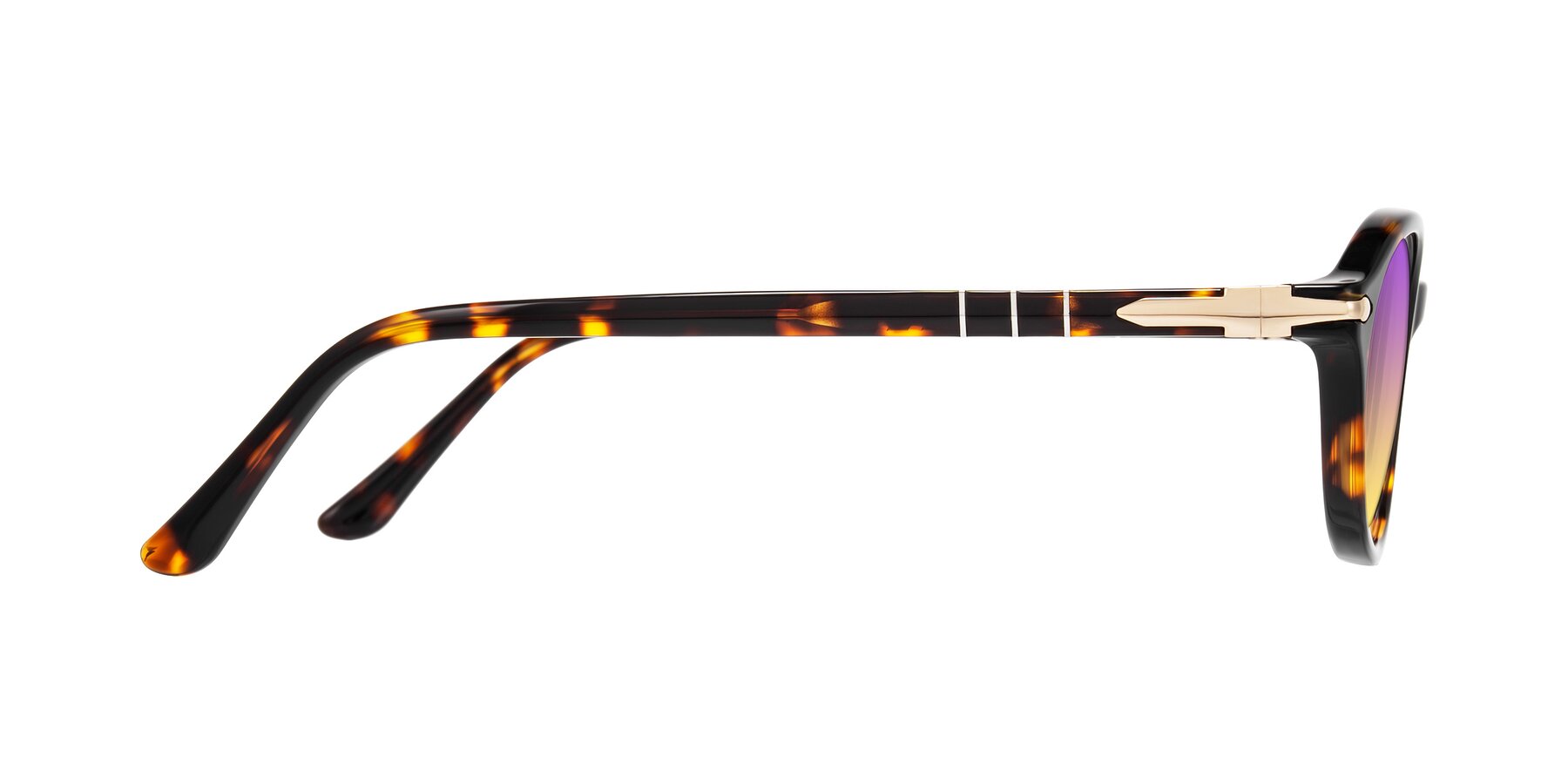 Side of Sidriah in Tortoise with Purple / Yellow Gradient Lenses