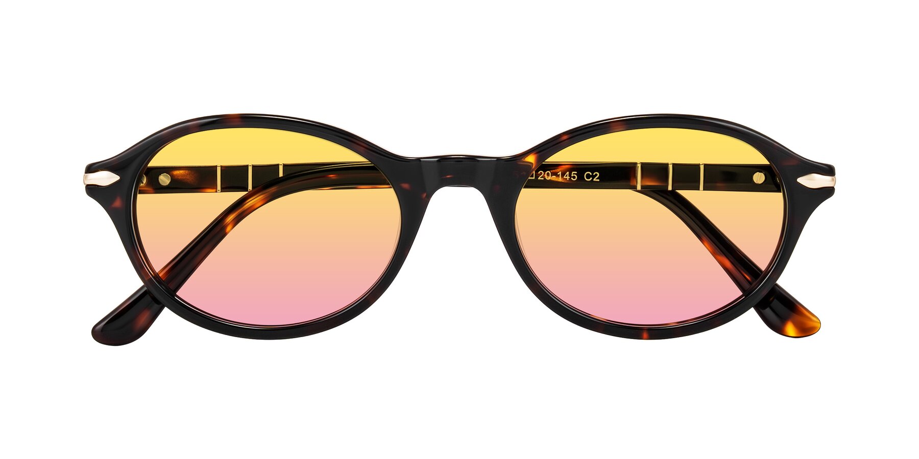 Folded Front of Sidriah in Tortoise with Yellow / Pink Gradient Lenses