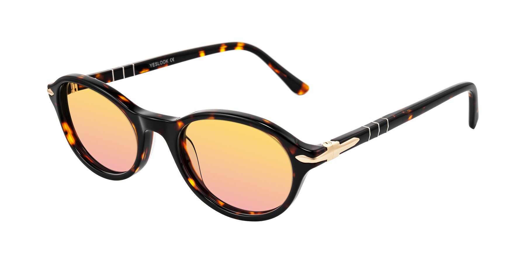 Angle of Sidriah in Tortoise with Yellow / Pink Gradient Lenses