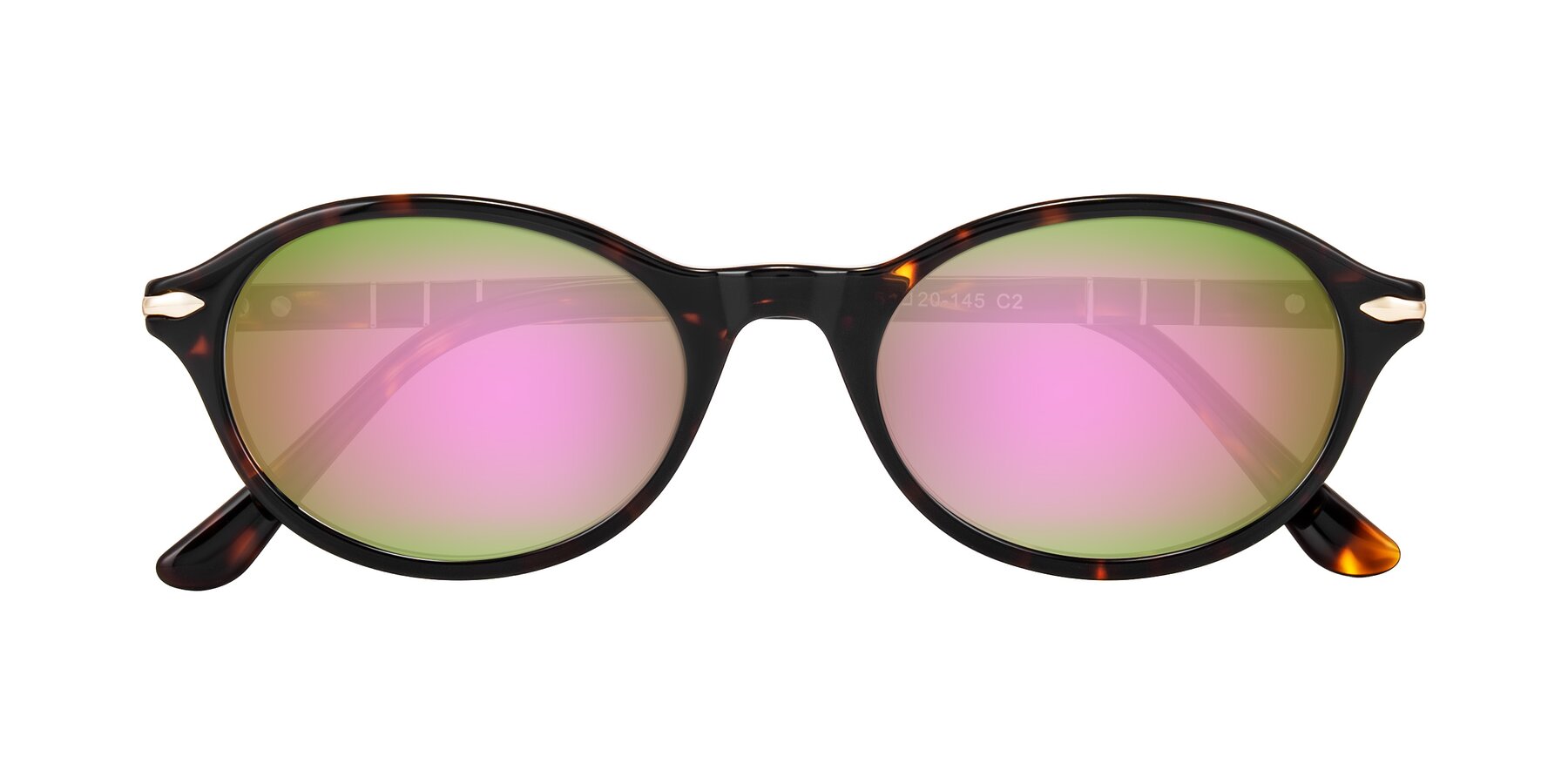 Folded Front of Sidriah in Tortoise with Pink Mirrored Lenses