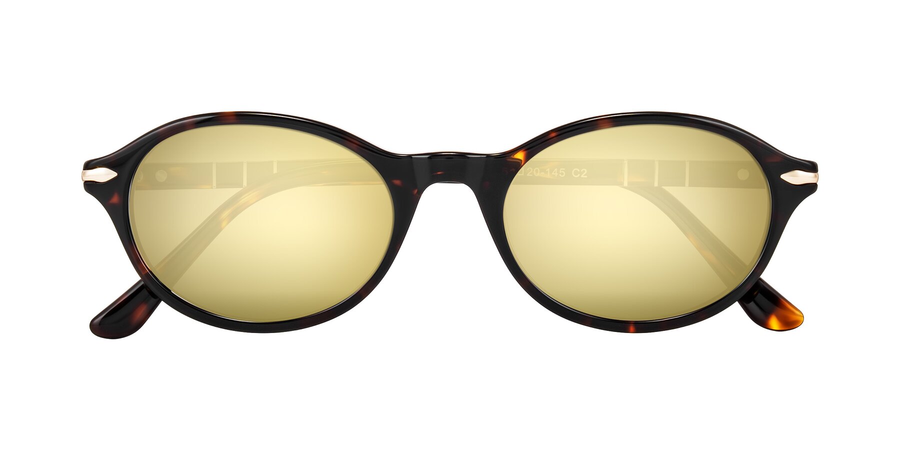 Folded Front of Sidriah in Tortoise with Gold Mirrored Lenses