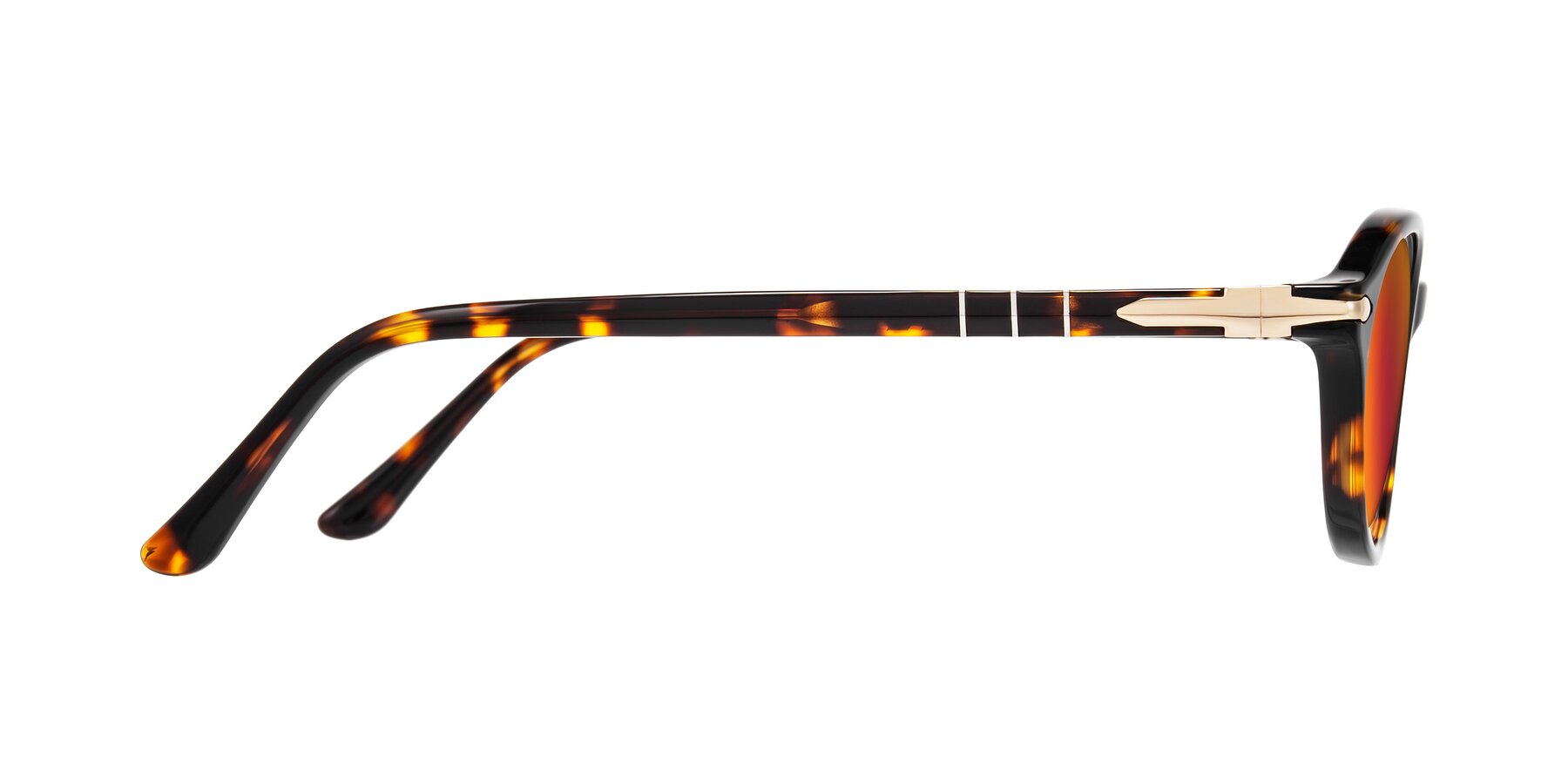 Side of Sidriah in Tortoise with Red Gold Mirrored Lenses