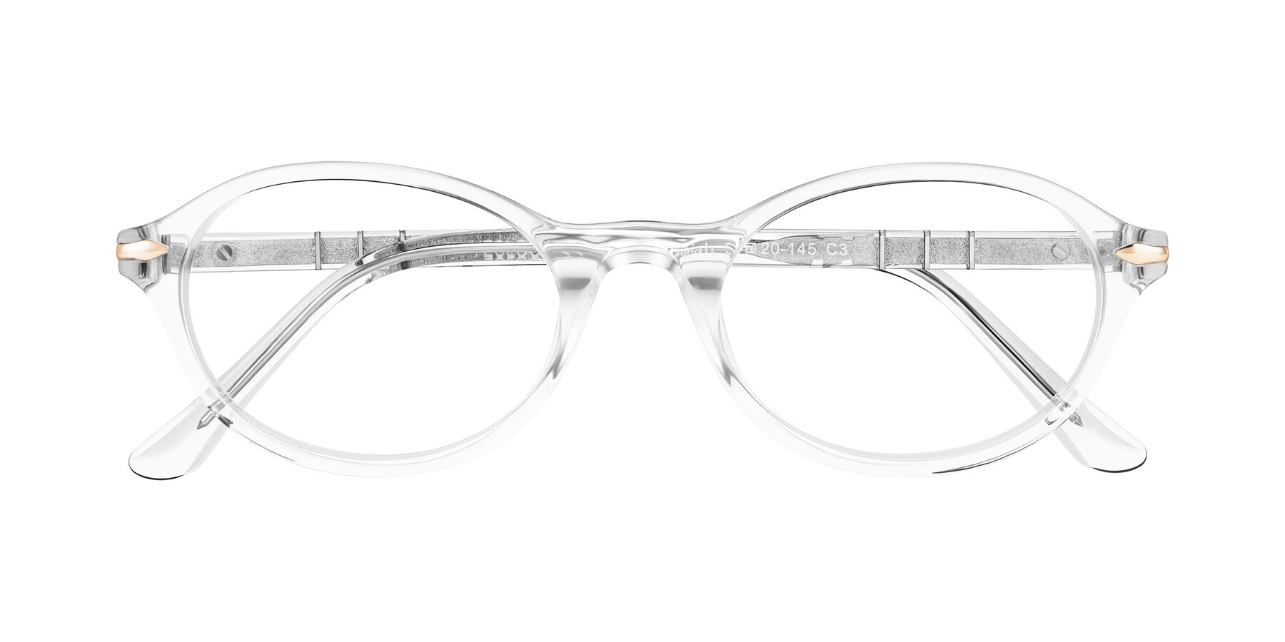 Folded Front of Sidriah in Clear with Clear Reading Eyeglass Lenses