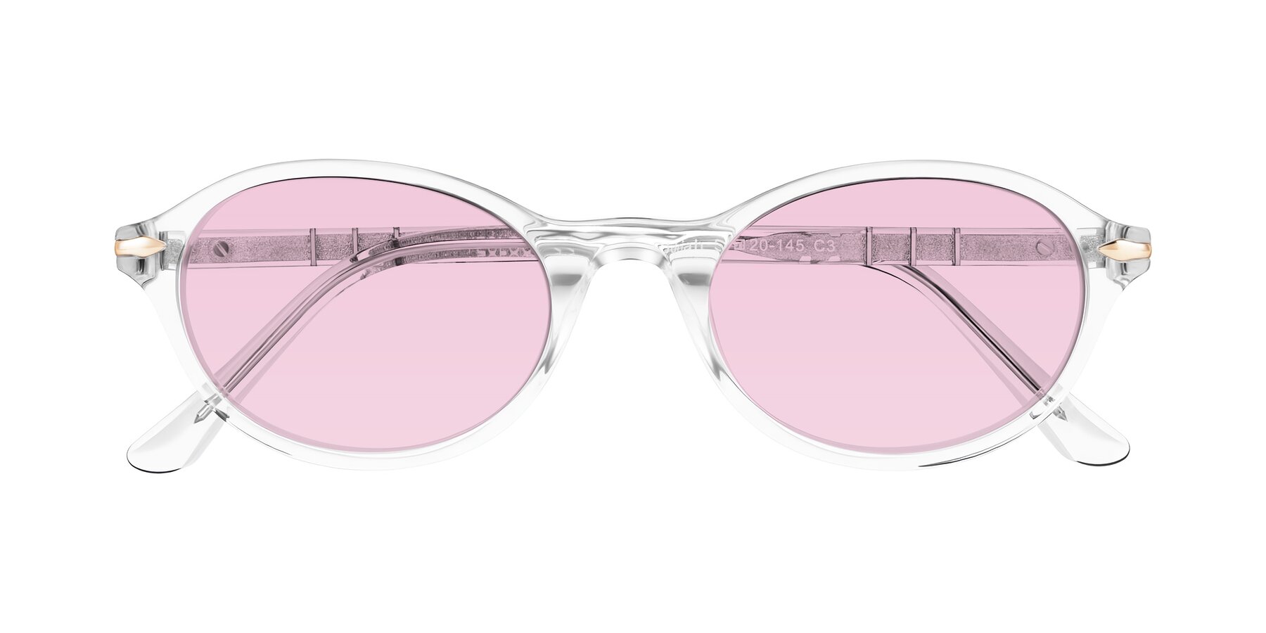 Folded Front of Sidriah in Clear with Light Pink Tinted Lenses