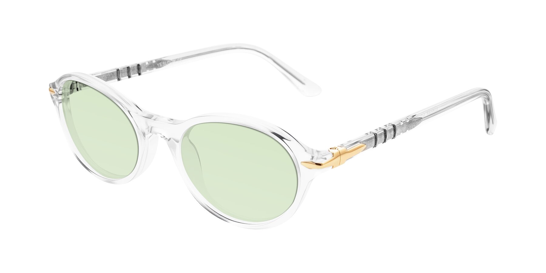 Angle of Sidriah in Clear with Light Green Tinted Lenses