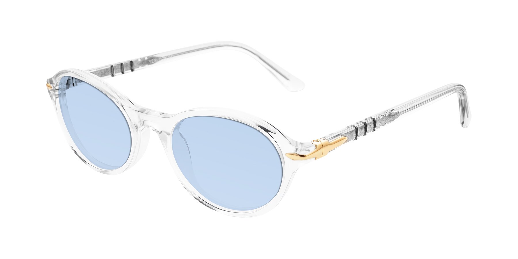 Angle of Sidriah in Clear with Light Blue Tinted Lenses
