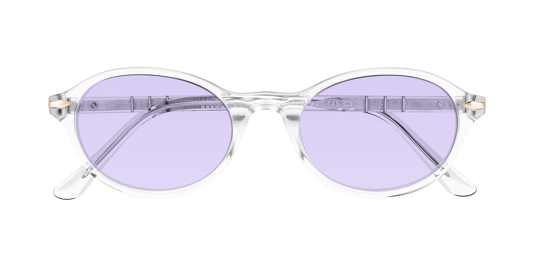 Folded Front of Sidriah in Clear with Light Purple Tinted Lenses