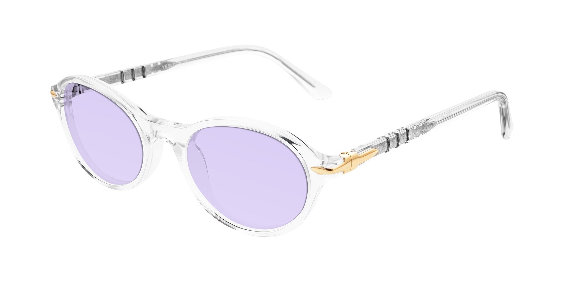 Angle of Sidriah in Clear with Light Purple Tinted Lenses