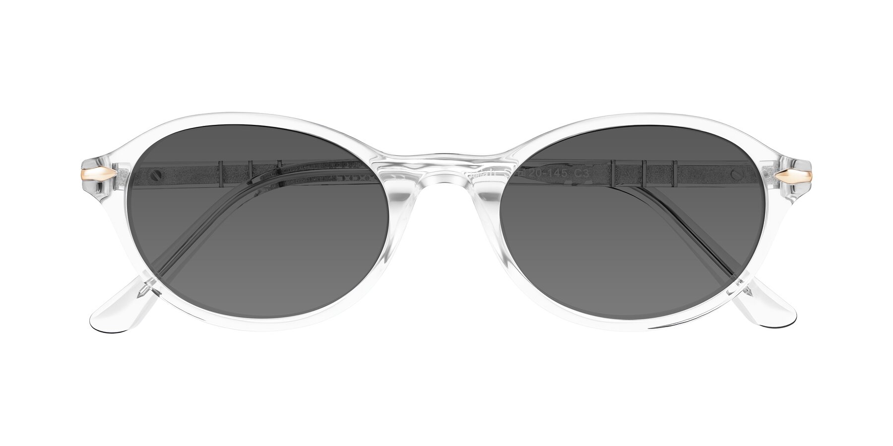 Folded Front of Sidriah in Clear with Medium Gray Tinted Lenses