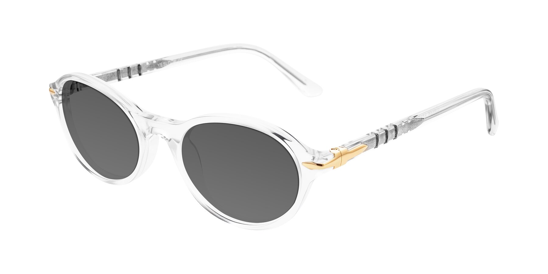 Angle of Sidriah in Clear with Medium Gray Tinted Lenses